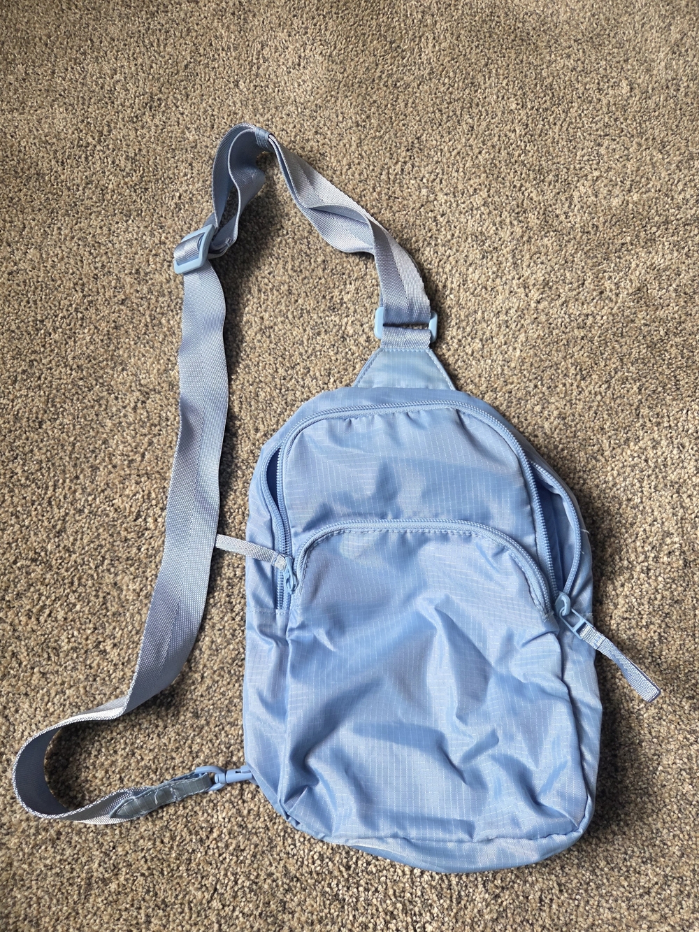 Light Blue Vera Bradley Essential Sling Bag